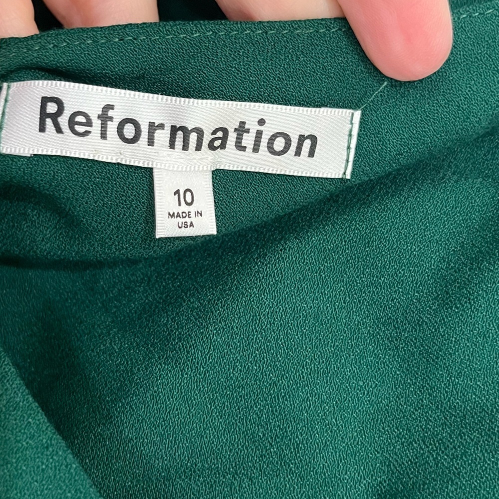 Reformation Elva Green Sleeveless Dress size 10 - Picture 2 of 3